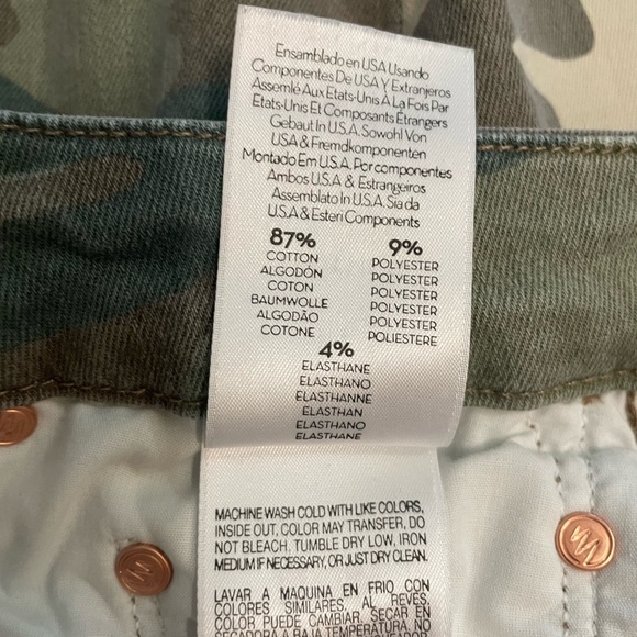 MOTHER High Waisted Looker Ankle Fray See Me Camo Distressed Denim Jean Size 29 - Picture 14 of 15